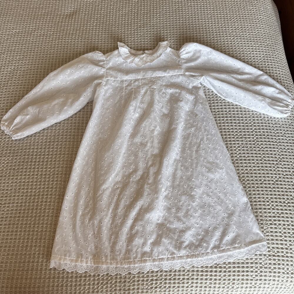 Vintage Handmade Baby Heirloom Embroidered Christening Baptism Long Gown